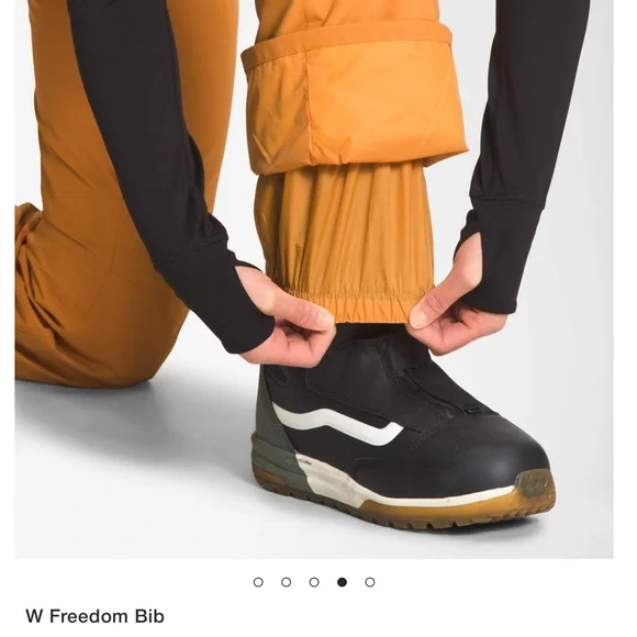 The North Face Women's Ski Bib in Orange - Picture 5 of 6